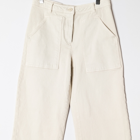 WILFRED  Modern Utility Pant Wide Leg Trouser GD Birch White 2 Aritzia - Picture 11 of 13